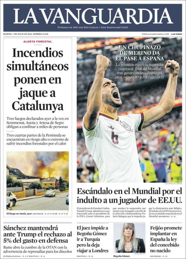 Portada de La Vanguardia