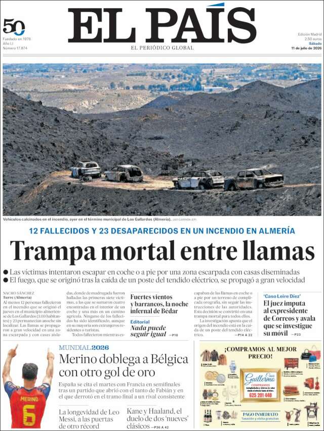 Portada de El País