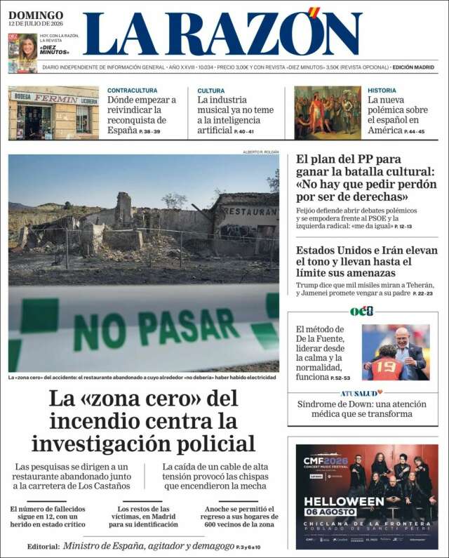 Portada de La Razón