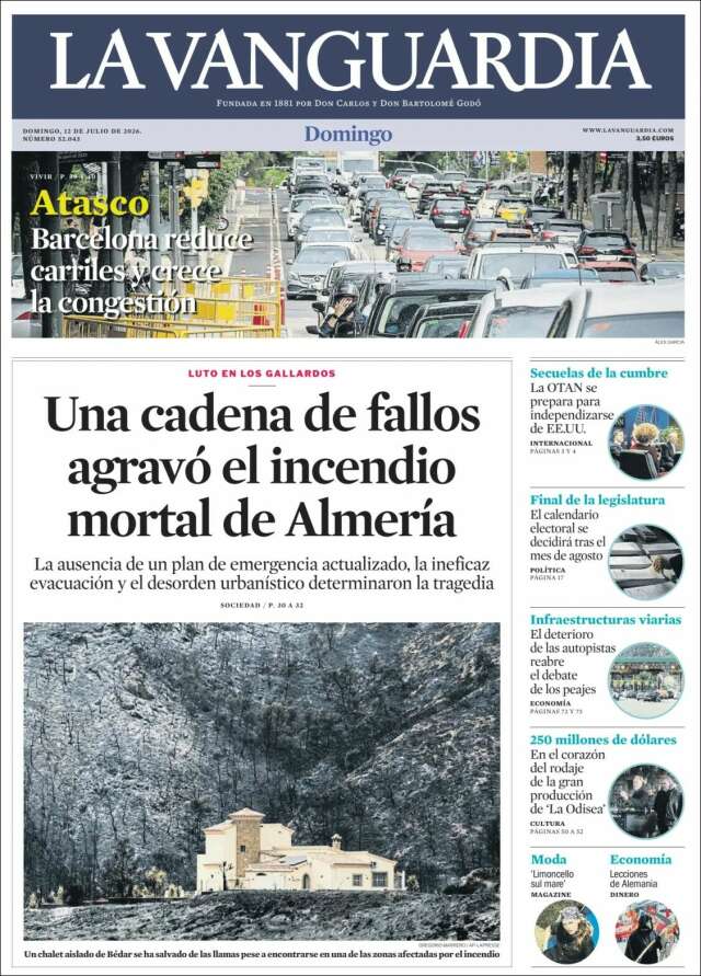 Portada de La Vanguardia