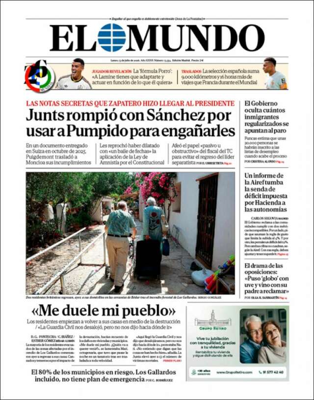 Portada de El Mundo