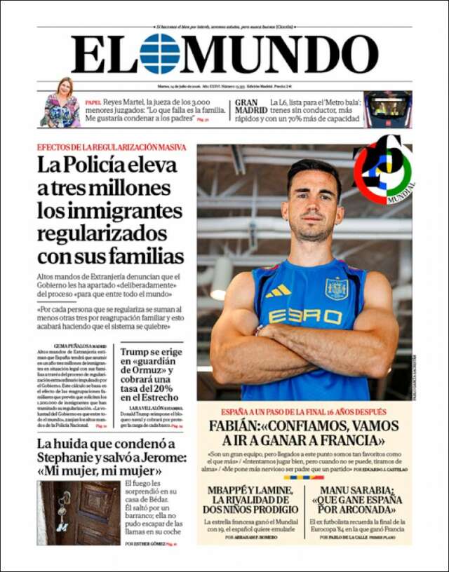 Portada de El Mundo