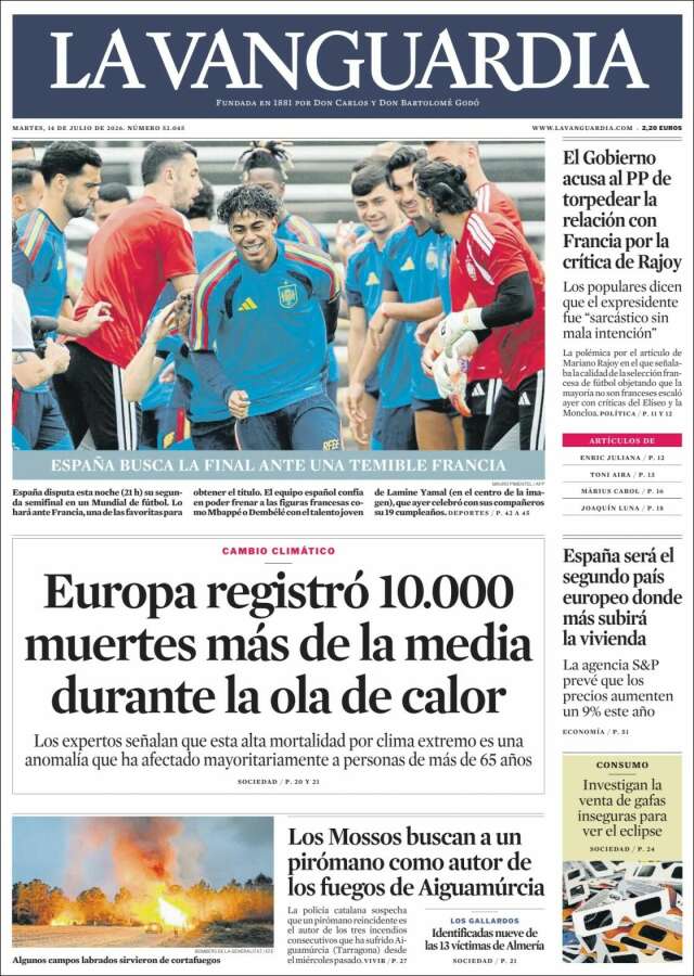 Portada de La Vanguardia