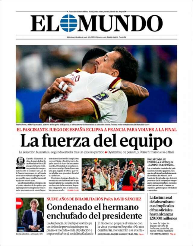 Portada de El Mundo