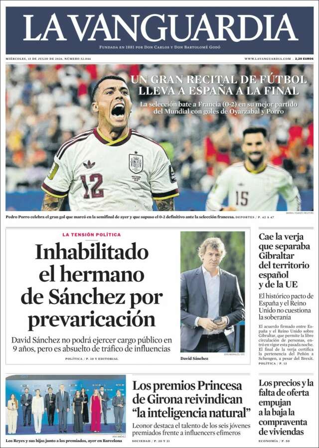 Portada de La Vanguardia