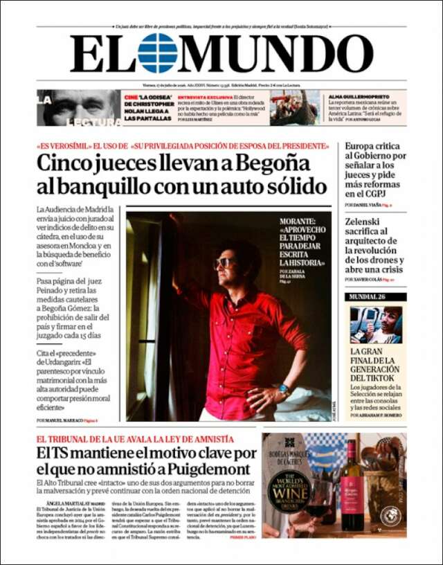 Portada de El Mundo