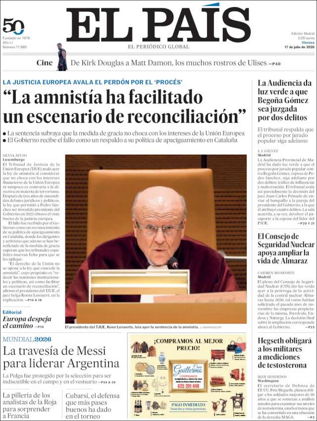 Portada de El País