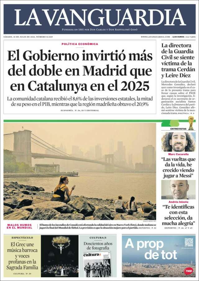 Portada de La Vanguardia