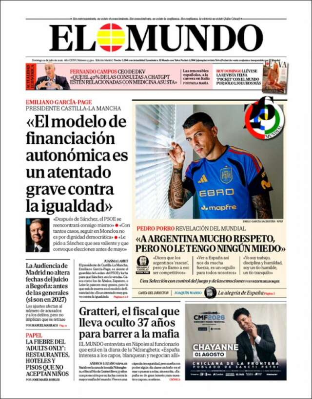 Portada de El Mundo