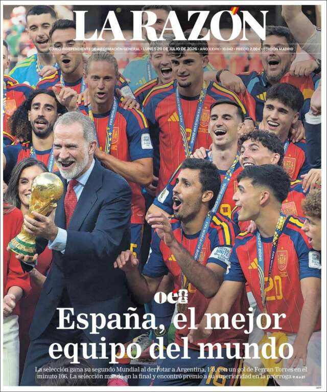 Portada de La Razón