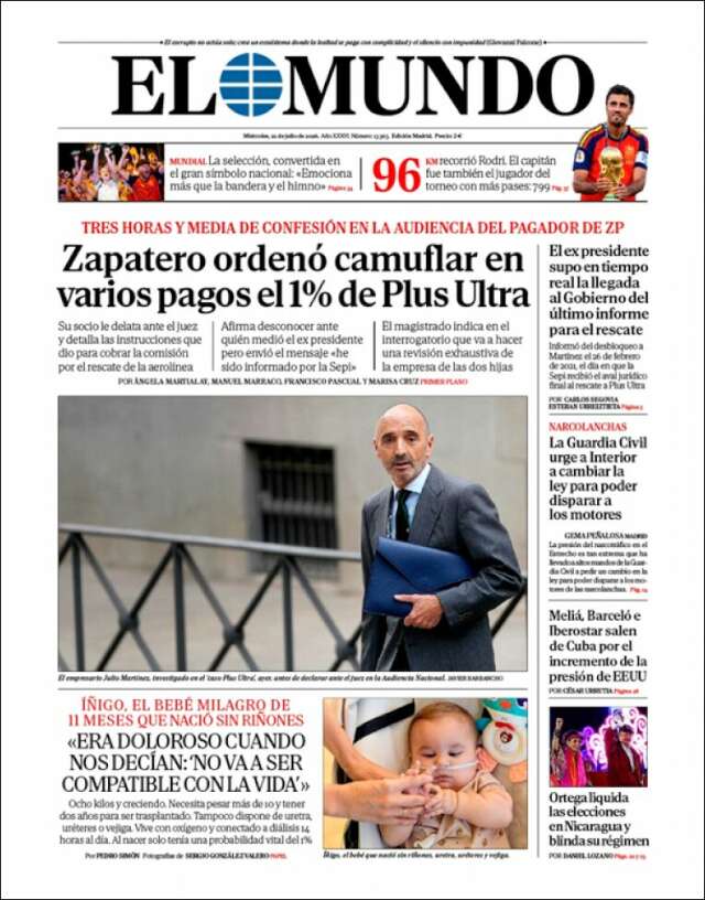 Portada de El Mundo