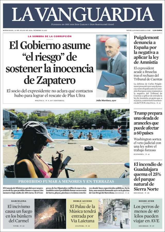Portada de La Vanguardia