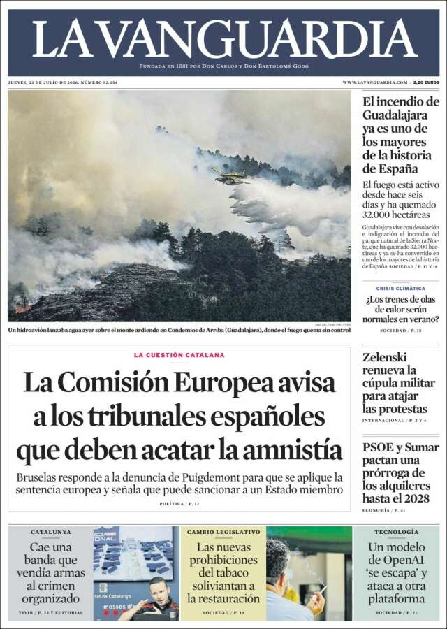 Portada de La Vanguardia
