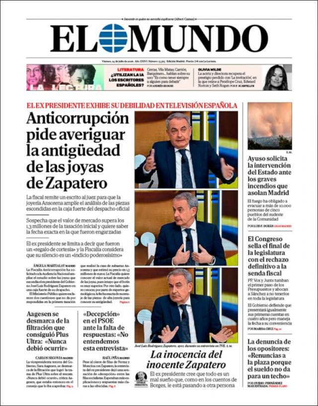 Portada de El Mundo