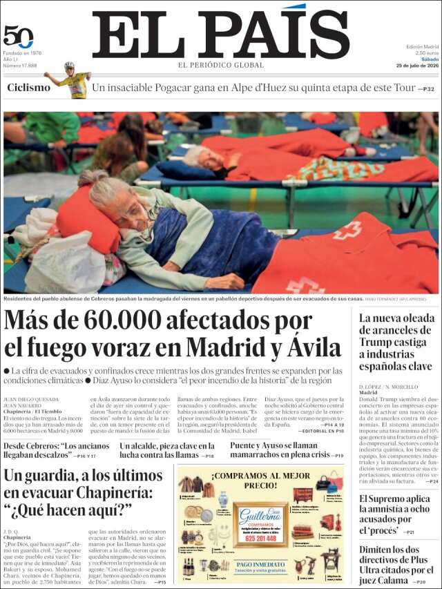 Portada de El País