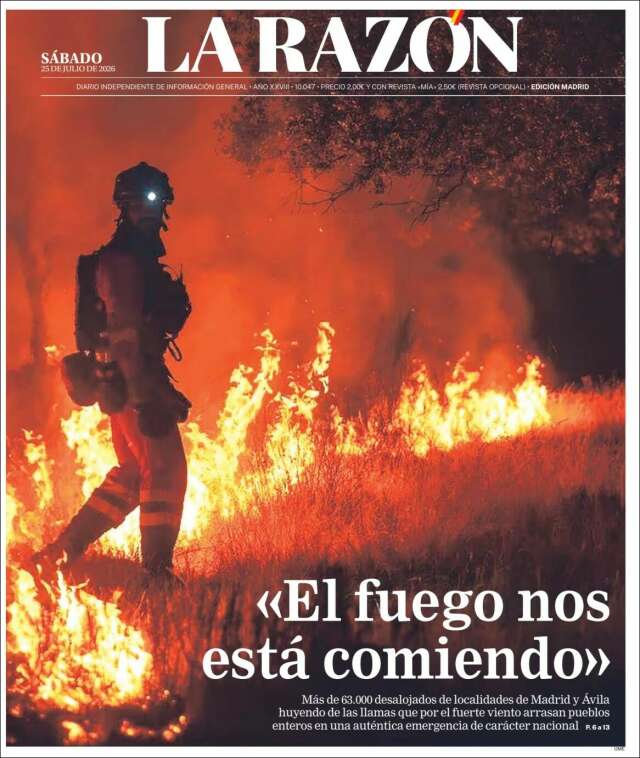 Portada de La Razón
