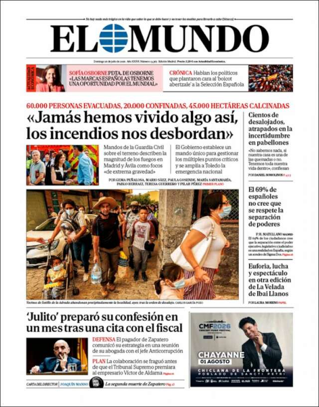 Portada de El Mundo