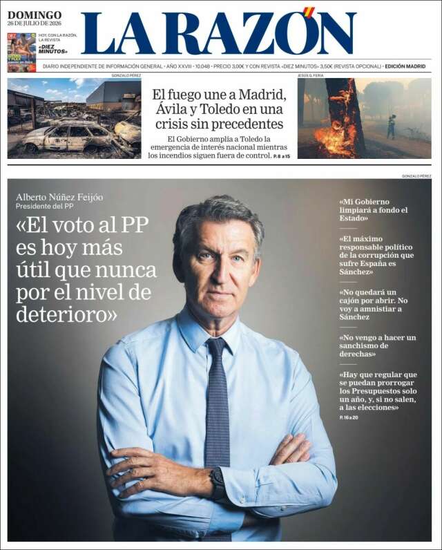 Portada de La Razón