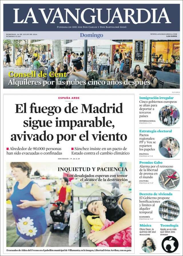 Portada de La Vanguardia