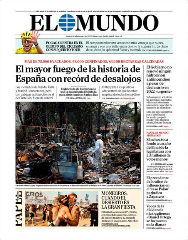 Portada de El Mundo