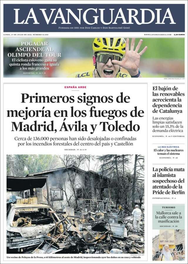 Portada de La Vanguardia