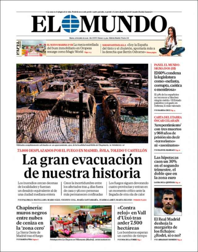 Portada de El Mundo