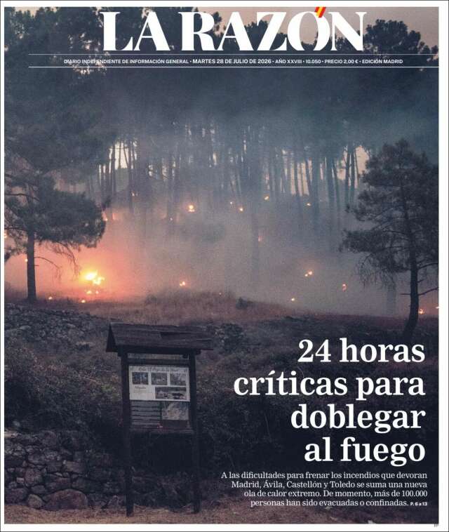 Portada de La Razón