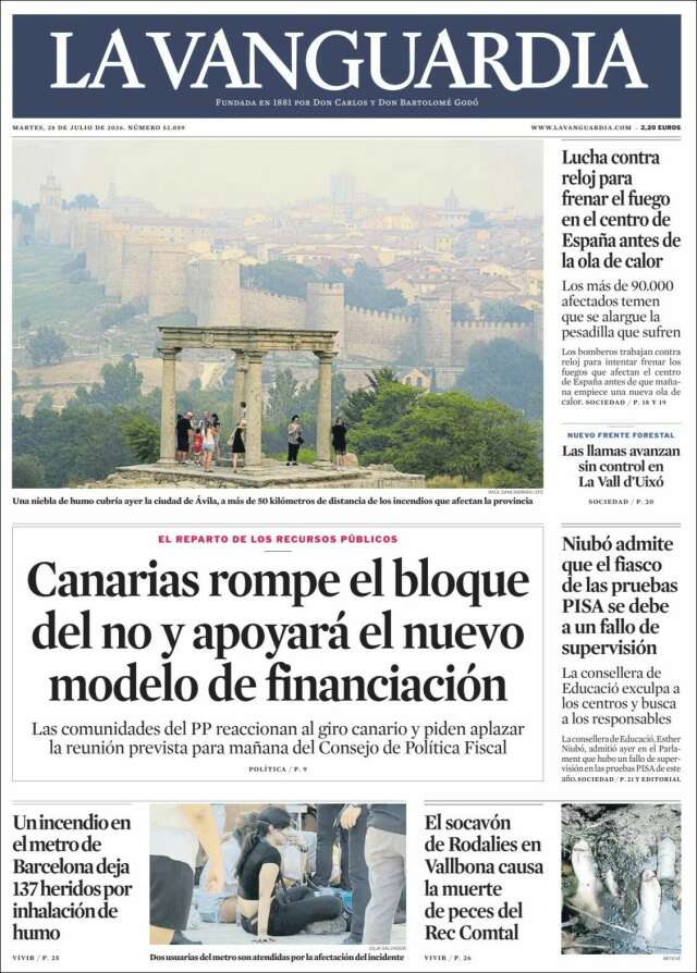 Portada de La Vanguardia