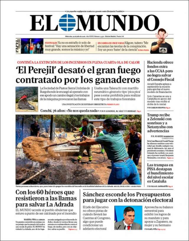 Portada de El Mundo