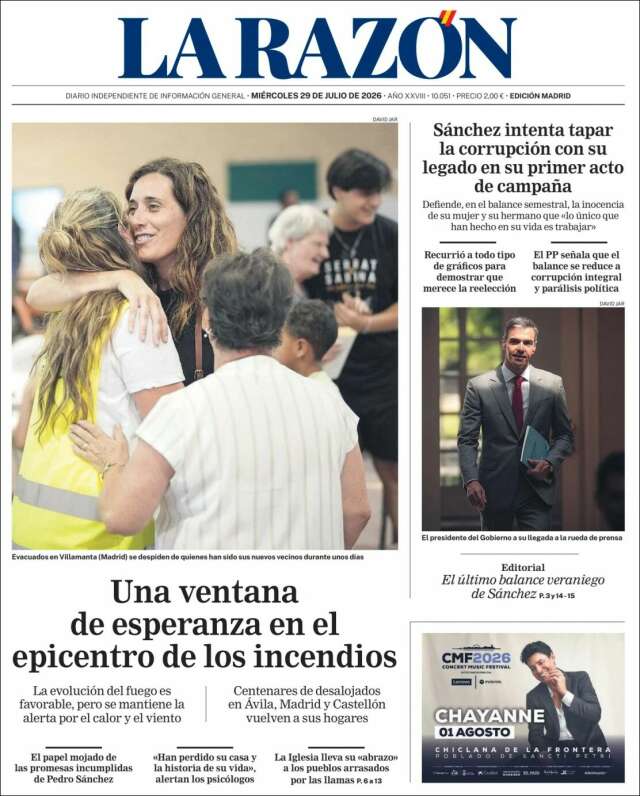Portada de La Razón