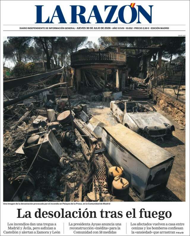 Portada de La Razón