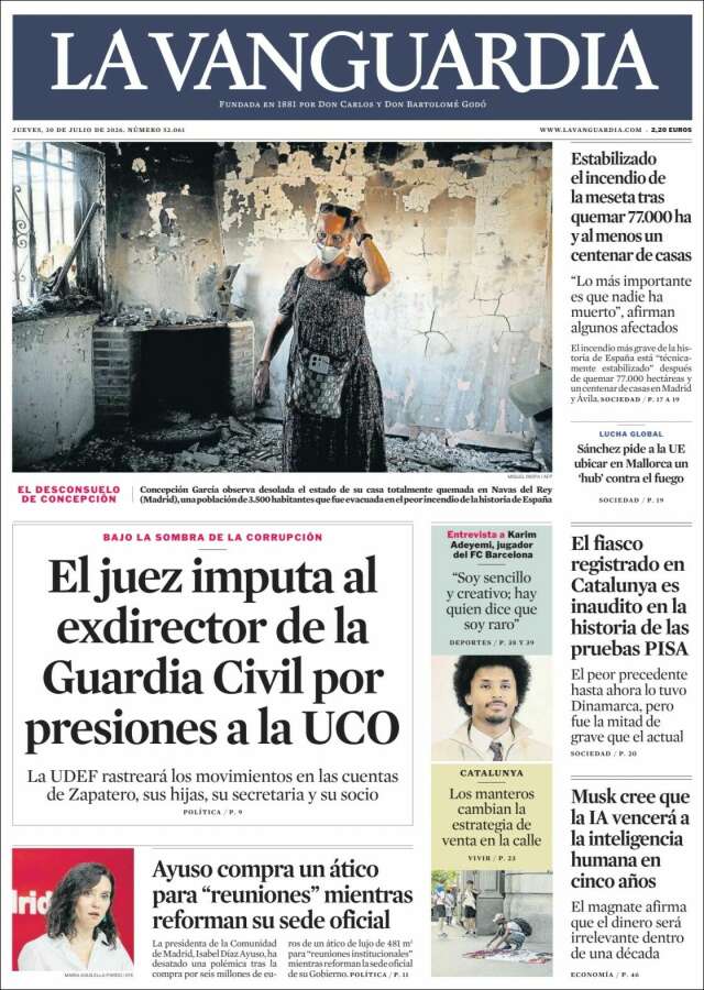 Portada de La Vanguardia