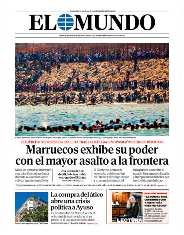 Portada de El Mundo