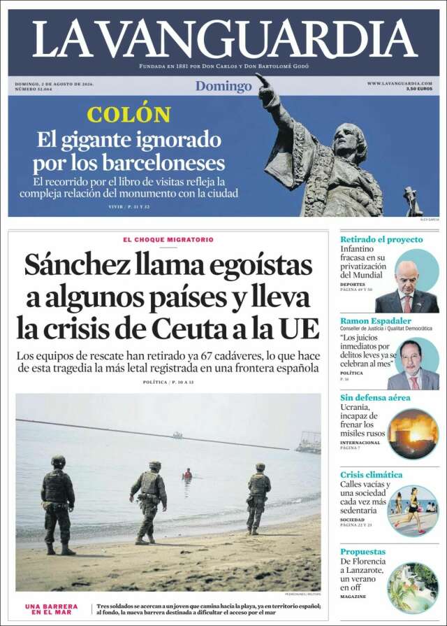 Portada de La Vanguardia