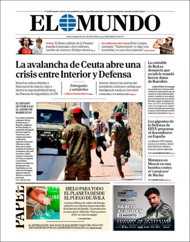 Portada de El Mundo