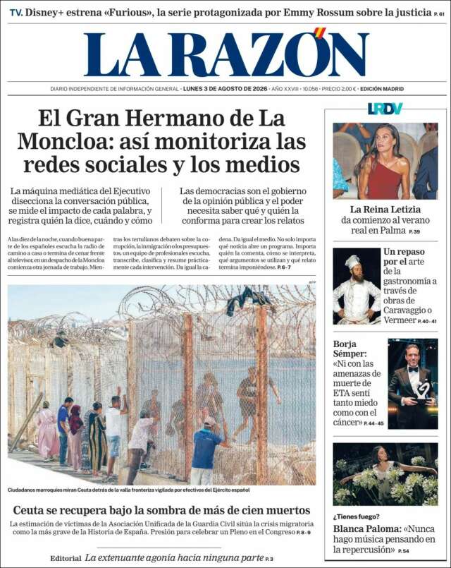 Portada de La Razón