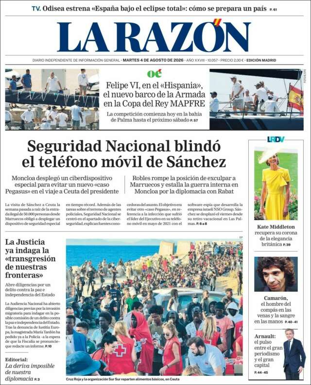 Portada de La Razón
