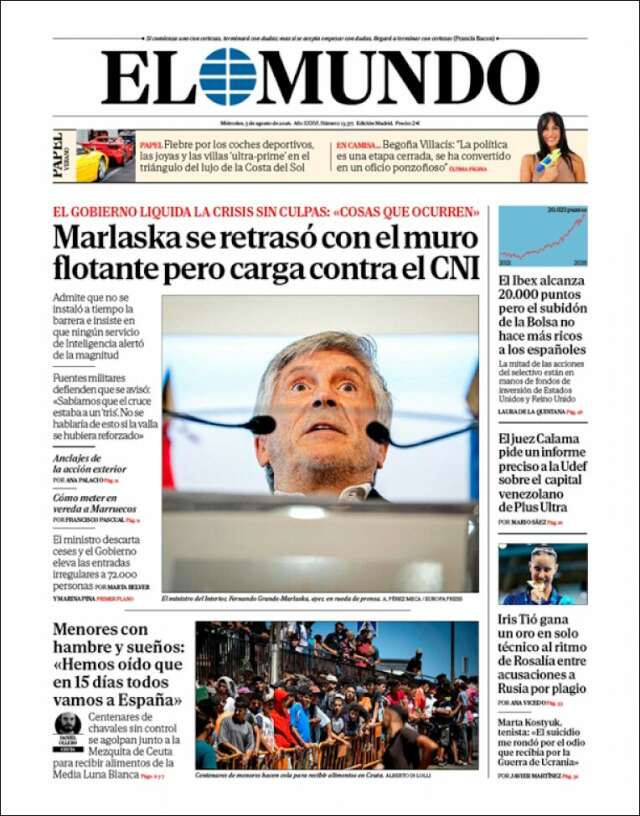 Portada de El Mundo