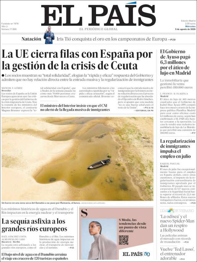 Portada de El País