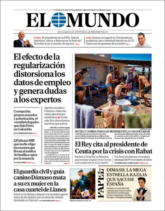 Portada de El Mundo