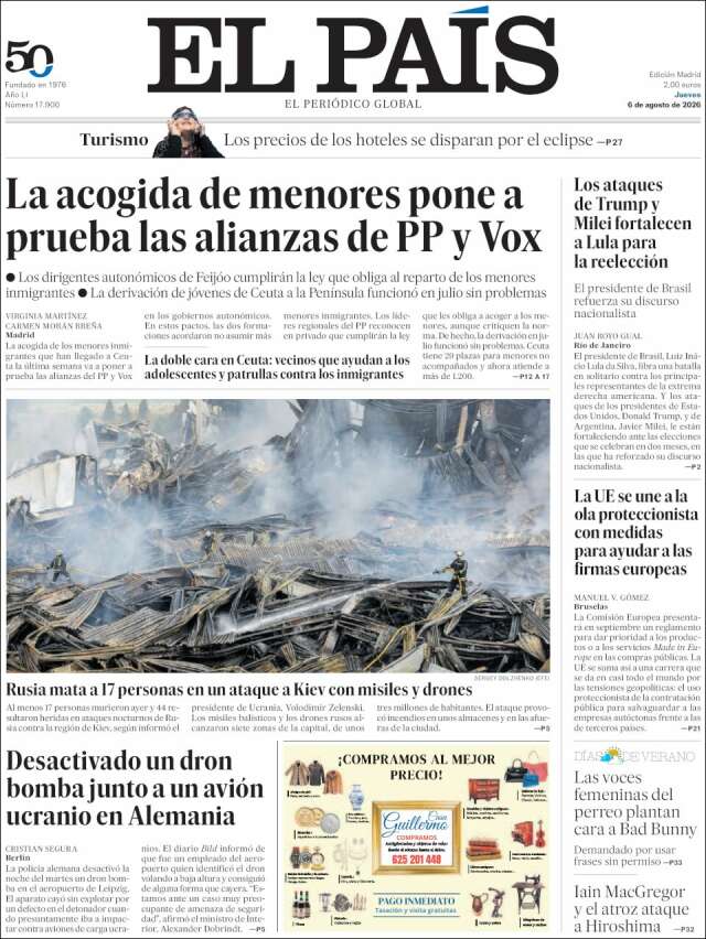 Portada de El País