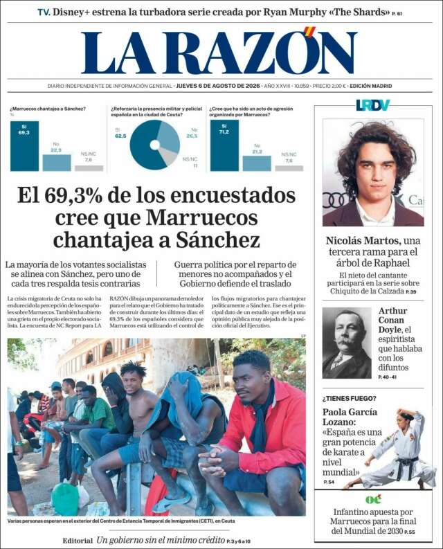 Portada de La Razón