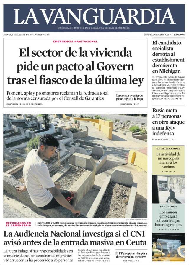 Portada de La Vanguardia