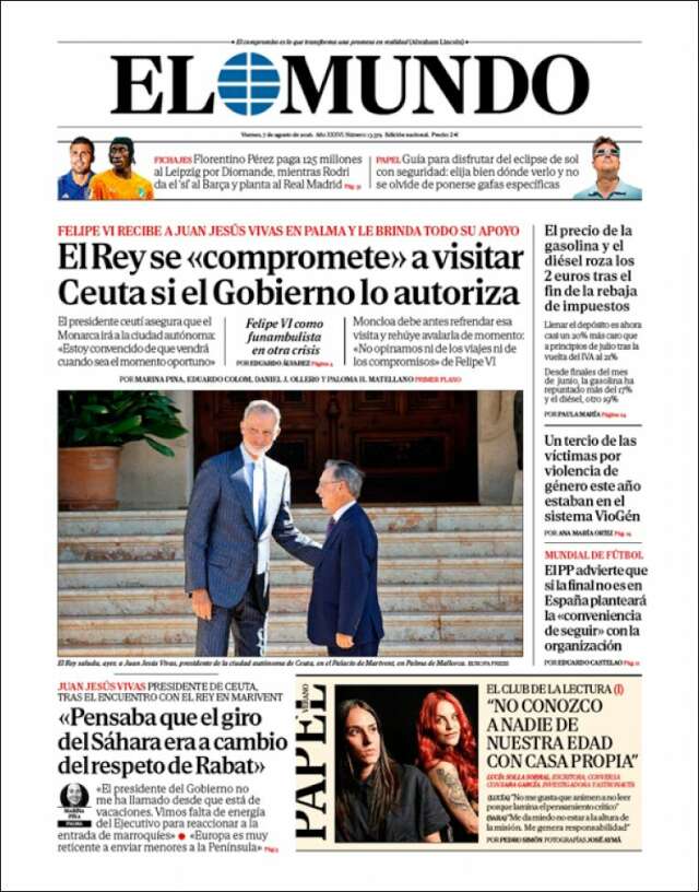 Portada de El Mundo