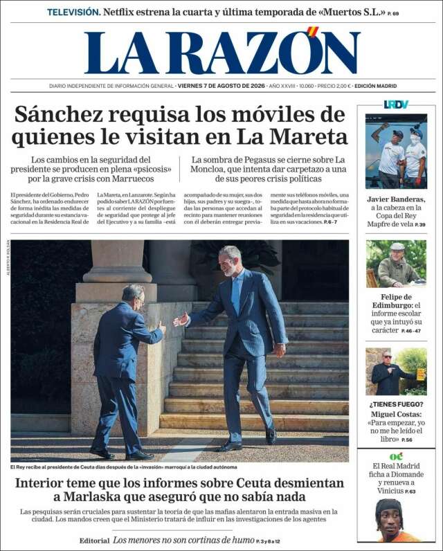Portada de La Razón