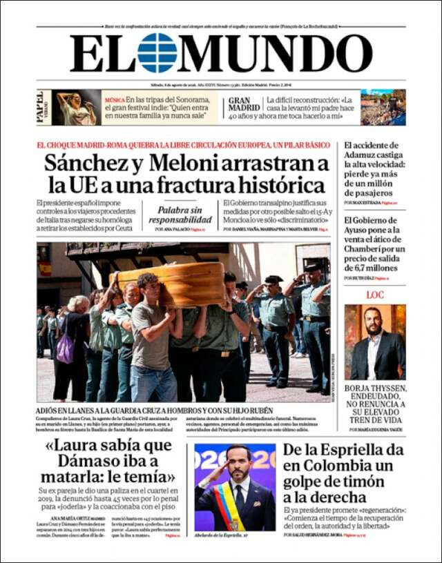 Portada de El Mundo