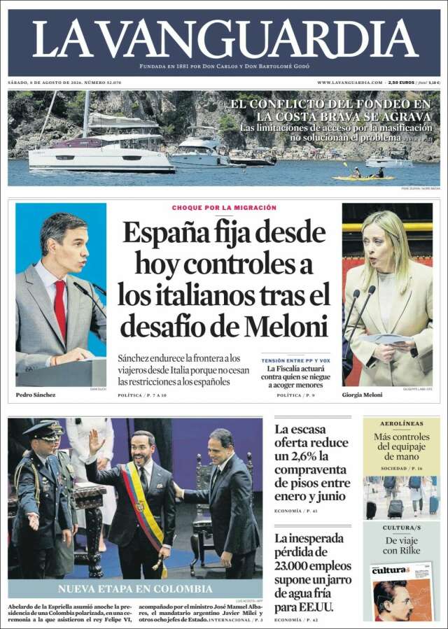 Portada de La Vanguardia