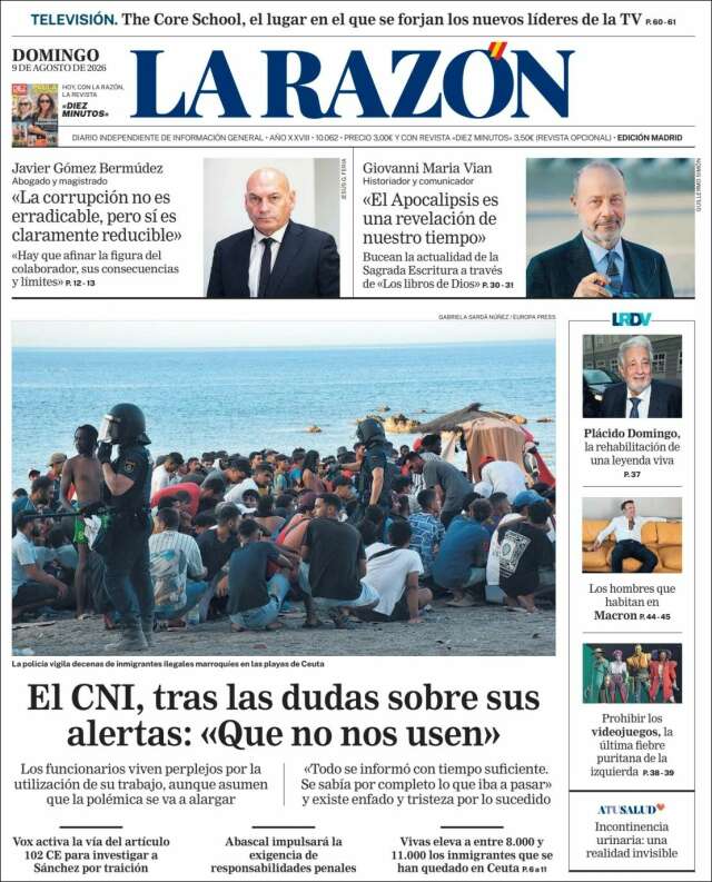 Portada de La Razón