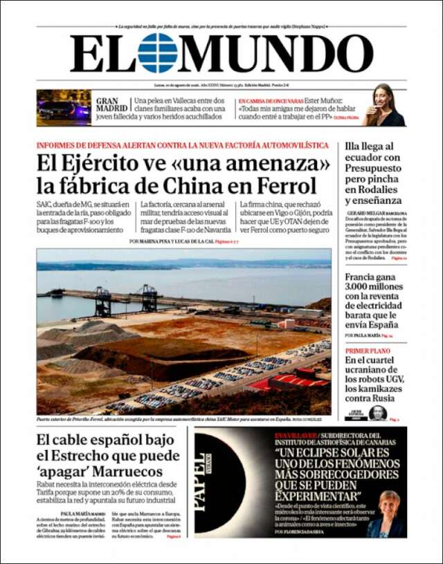 Portada de El Mundo