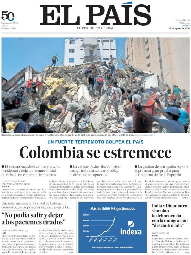 Portada de El País